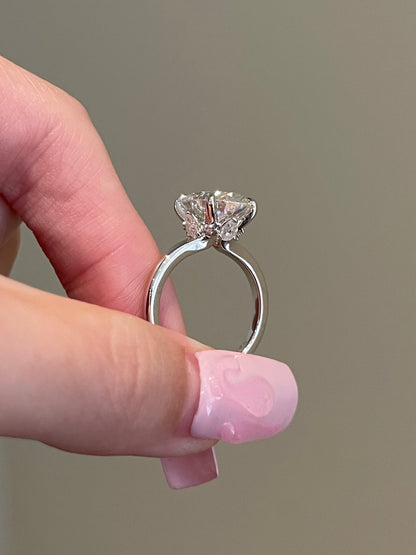 Brilliant Oval Moissanite, Hidden Halo, Solitaire
