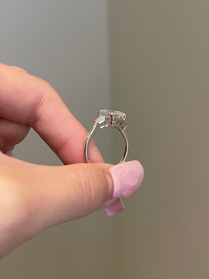 The Evelyn Ring, 3 Carat, Emerald, Step Cut, 3-Stone