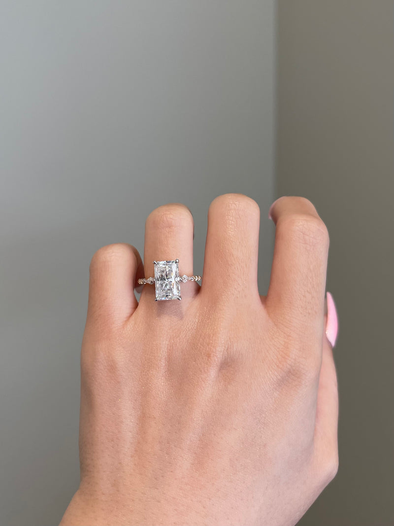 The Evelyn Ring 4 Carat Radiant Brilliant SHY MOISSANITE