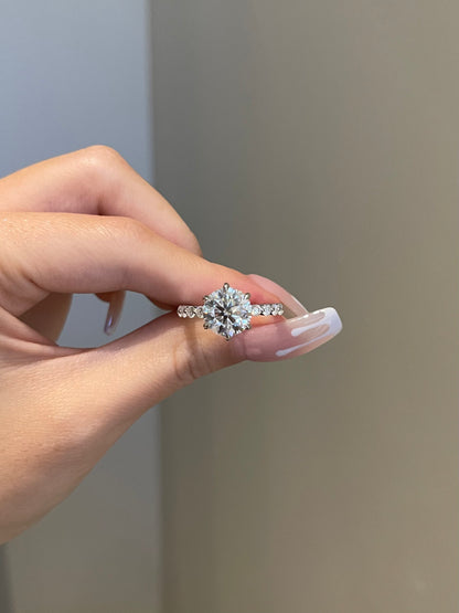 The Elise Ring, 3.5 Carat, Round, Brilliant