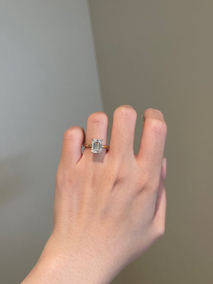 The Rheanna Ring, 3 Carat, Emerald, Step Cut