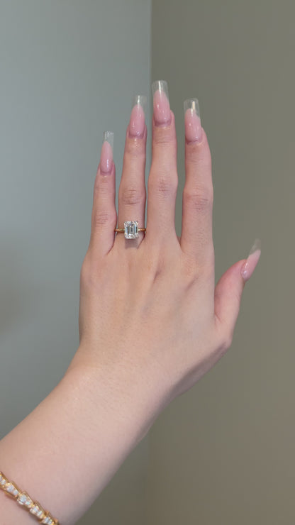 The Rheanna Ring, 3 Carat, Emerald, Step Cut