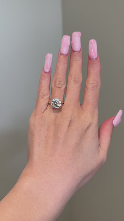 Brilliant Cushion Moissanite, Hidden Halo, Solitaire