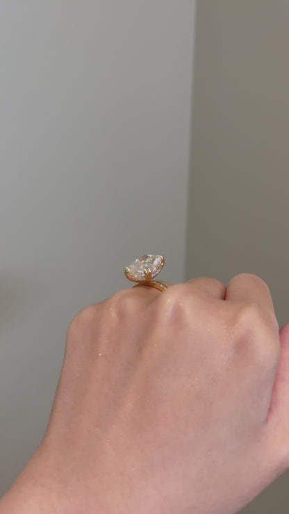 The Monica Ring, 10 Carat, Elongated Cushion, Crushed Ice