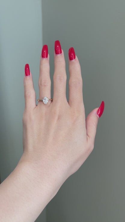 The Savannah Ring, 1.5 Carat, Oval, Crushed Ice Hybrid