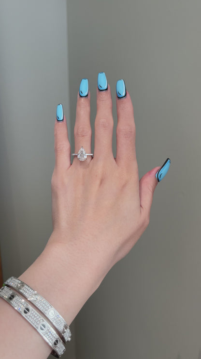 The Priscilla Ring, 2.5 Carat, Pear, Crushed Ice