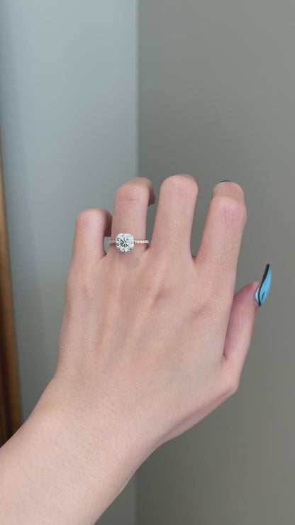 The Helena Ring, 2.2 Carat, Square Cushion, Brilliant