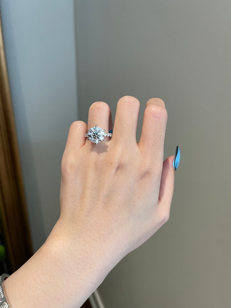 The Elise Ring 5 Carat Round Brilliant SHY MOISSANITE