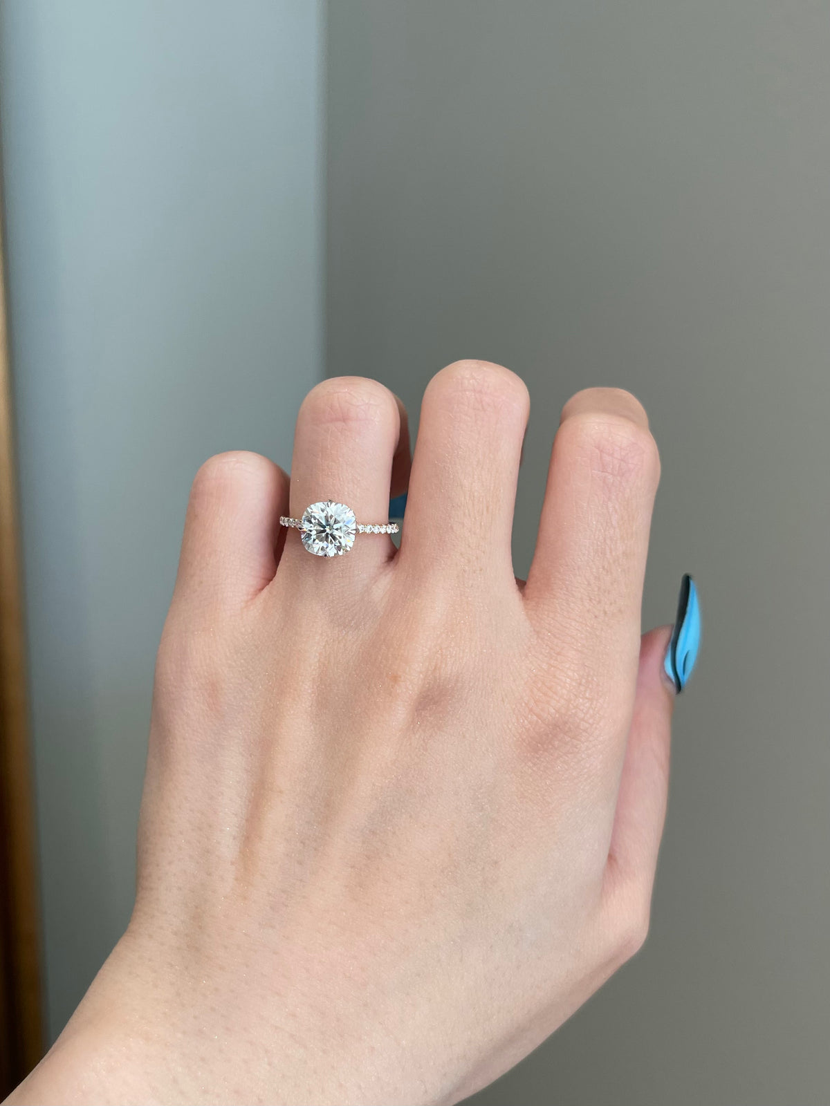 The Helena Ring 2.2 Carat Square Cushion Brilliant SHY MOISSANITE