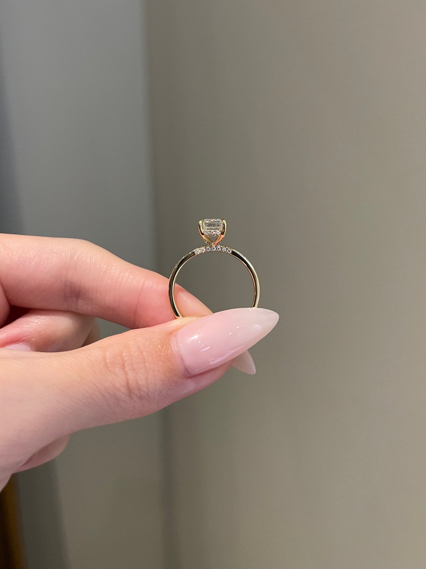 The Rheanna Ring, 3 Carat, Elongated Emerald, Step Cut