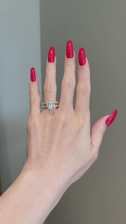 The Rheanna Ring, 2.5 Carat, Oval, Crushed Ice Hybrid