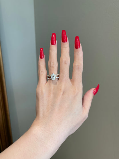 The Rheanna Ring, 2.5 Carat, Oval, Crushed Ice Hybrid