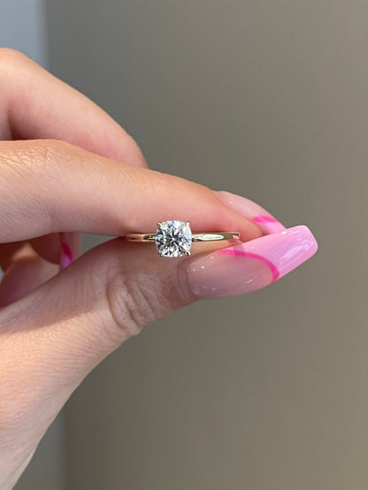 The Rheanna Ring, 0.8 Carat, Square Cushion, Brilliant
