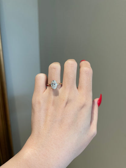 The Rheanna Ring, 2.5 Carat, Oval, Crushed Ice Hybrid