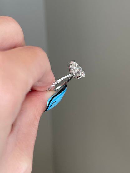 The Priscilla Ring, 2.5 Carat, Pear, Crushed Ice