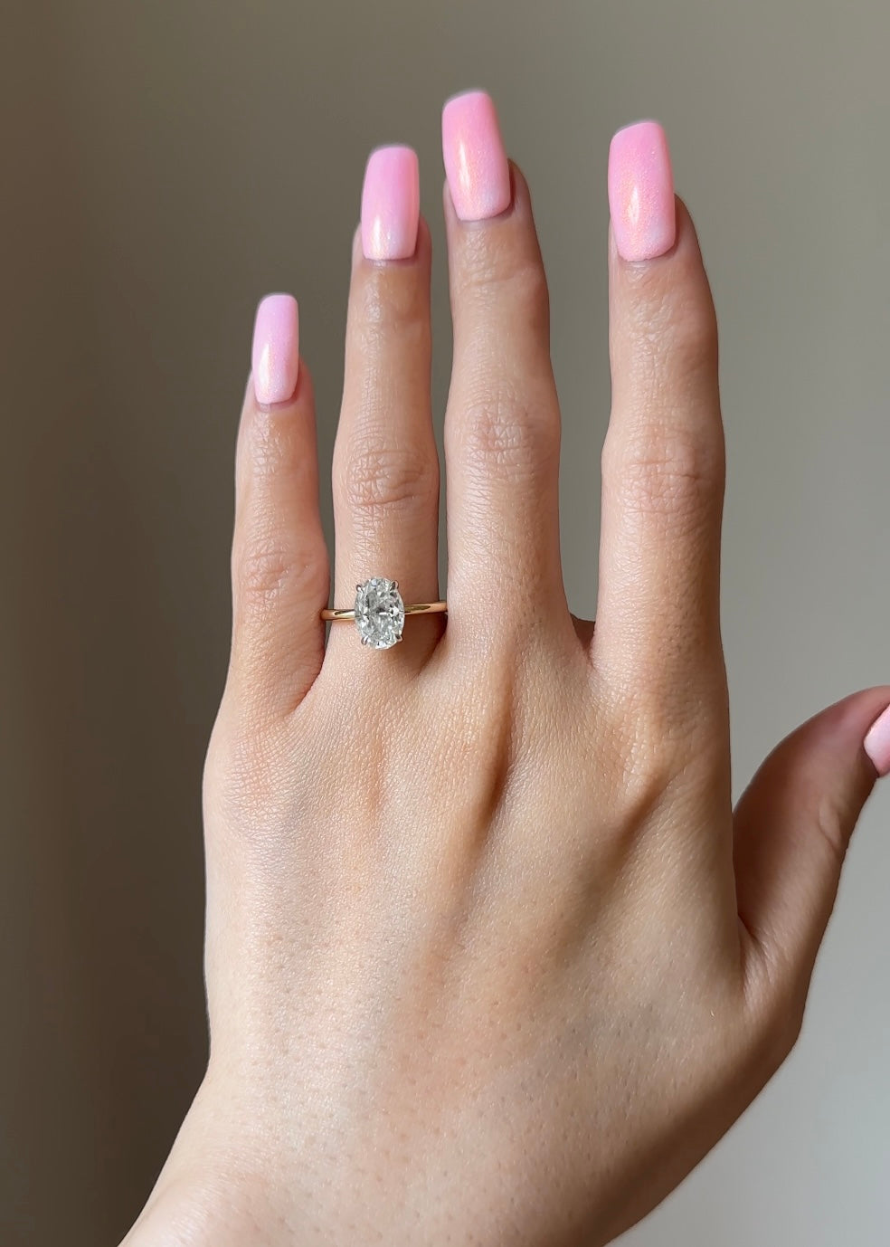 The Rheanna Ring, 2 Carat, Oval, Crushed Ice Hybrid