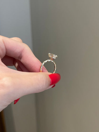 The Rheanna Ring, 2.5 Carat, Oval, Crushed Ice Hybrid