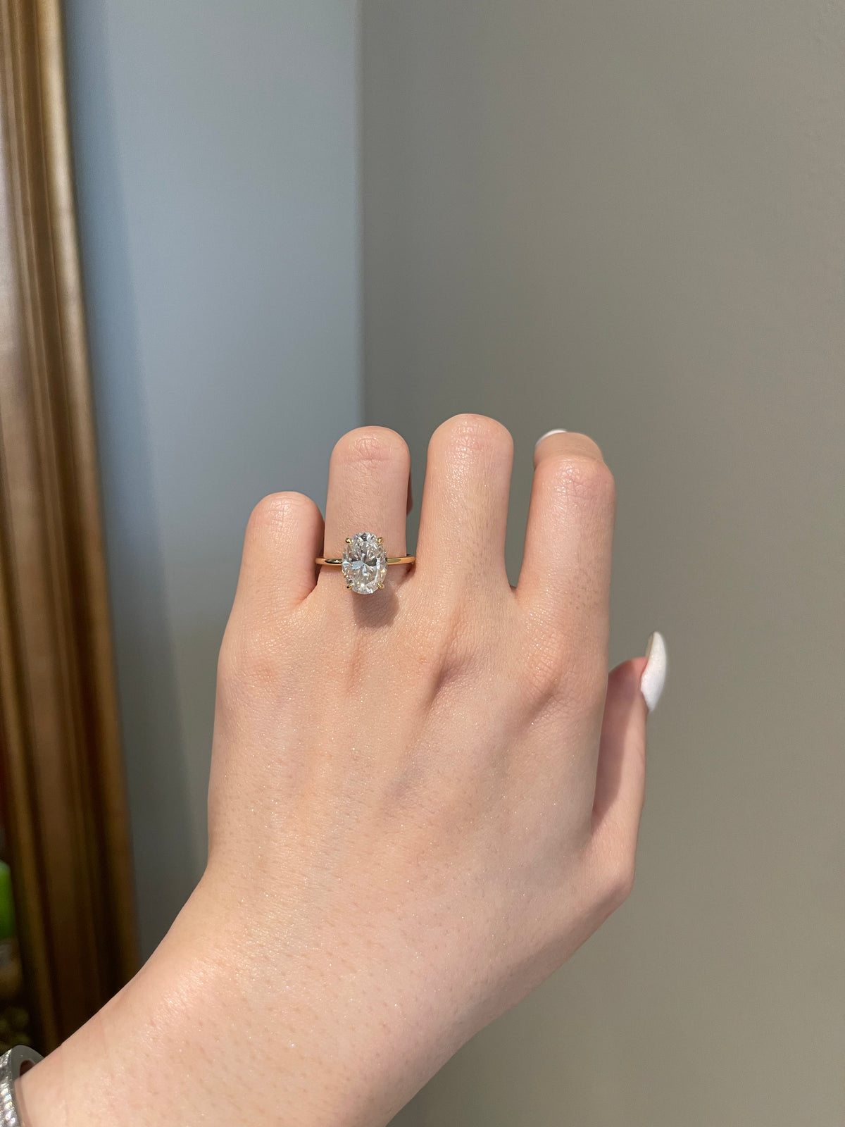 3.5 carat on sale oval moissanite ring
