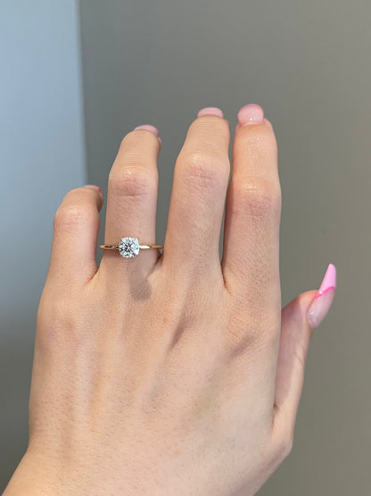 The Rheanna Ring, 0.8 Carat, Square Cushion, Brilliant